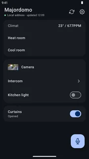 Android — Main screen on the phone