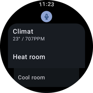 Wear OS — Main screen on the watch